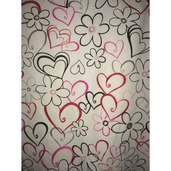 Hearts Flowers SB Scrub top Cross Body Tie Back V Neck - Picture 8 of 8